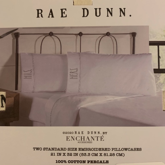 NWT Rae Dunn {HIS & HERS} Embroidered Standard Pillowcases - Picture 6 of 6